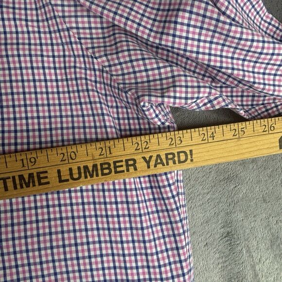 Ralph Lauren Shirt Men Large Button Down Pink Blue Plaid Custom Fit Chest Pocket - Picture 6 of 11